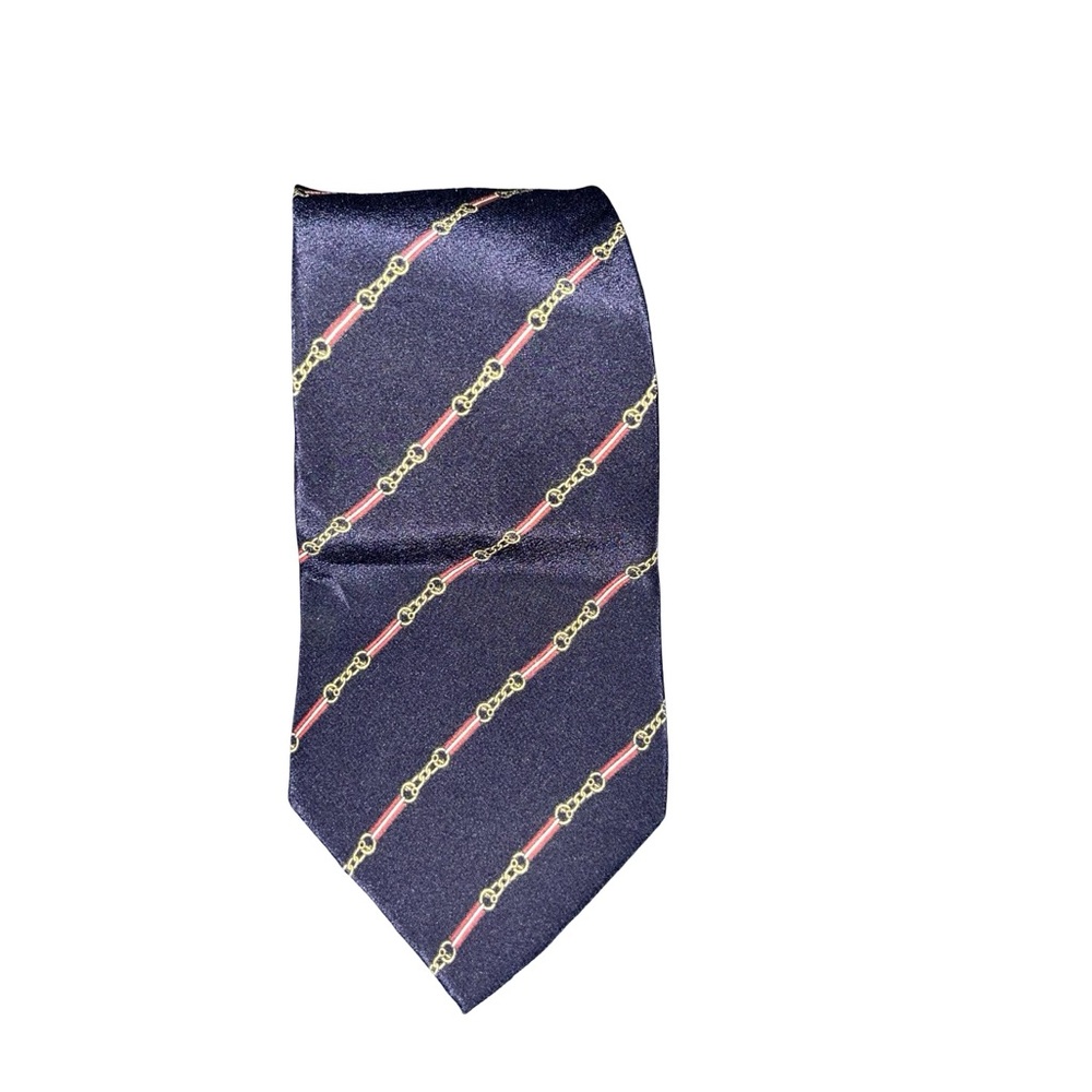 Elegant Ted Lapidus Navy Blue Patterned Tie